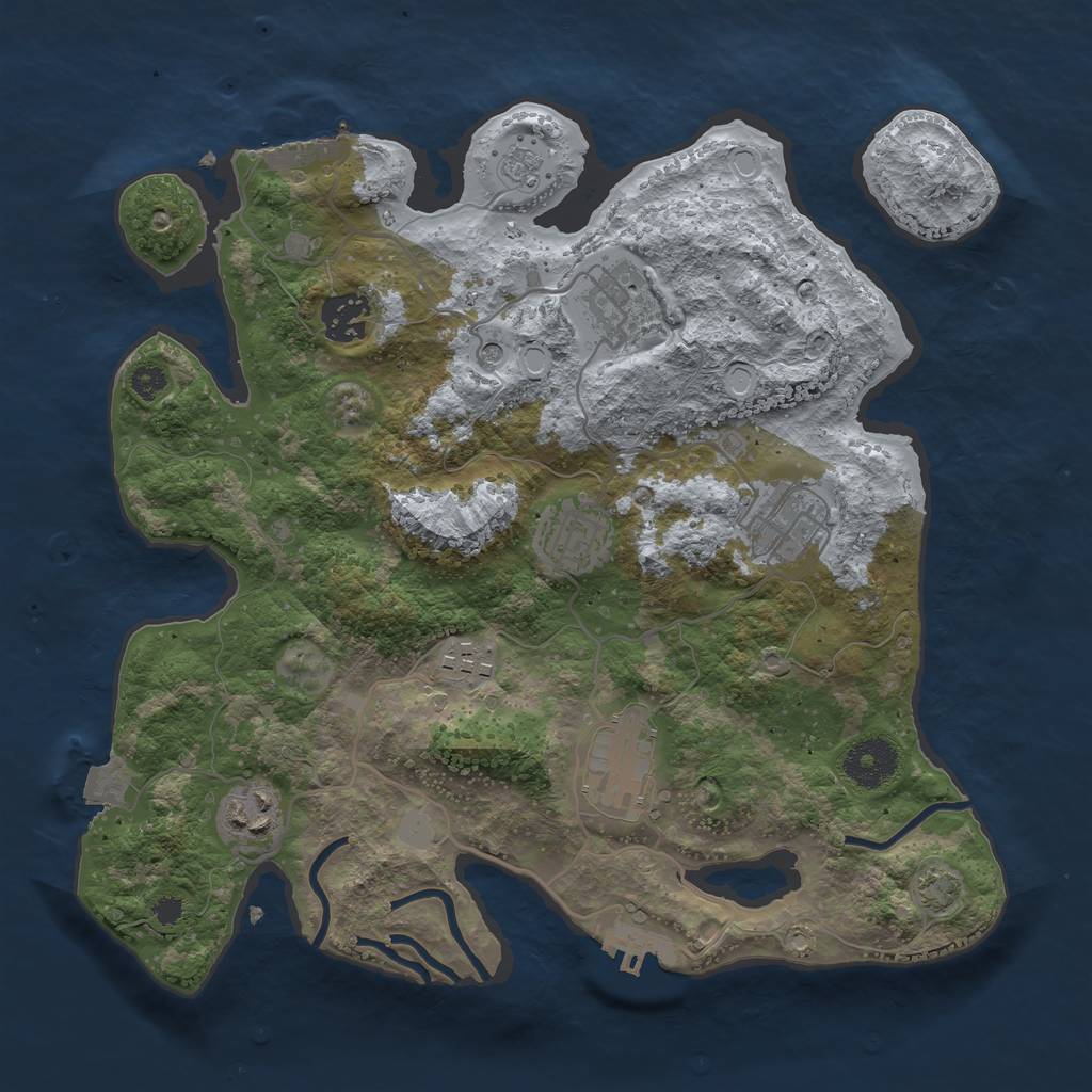 Rust Map: Procedural Map, Size: 3250, Seed: 921300978, 15 Monuments