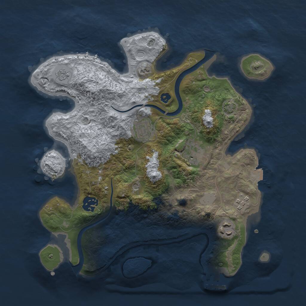 Rust Map: Procedural Map, Size: 3000, Seed: 8785, 10 Monuments