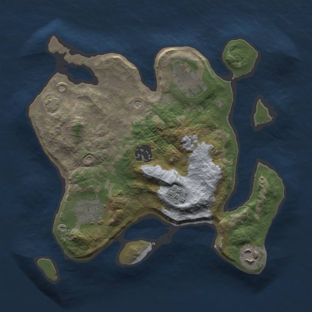 Rust Map: Barren, Size: 2600, Seed: 55634322, 9 Monuments