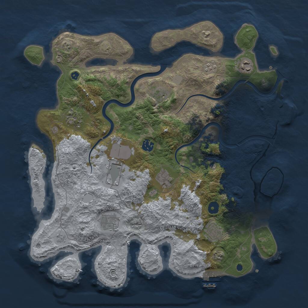 Rust Map: Procedural Map, Size: 3900, Seed: 25587515, 15 Monuments