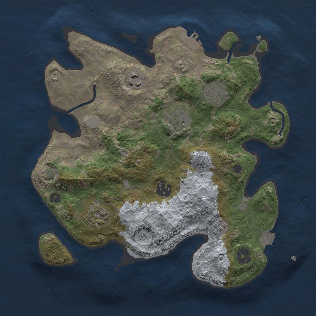 Rust Map: Procedural Map, Size: 3000, Seed: 766794938, 12 Monuments