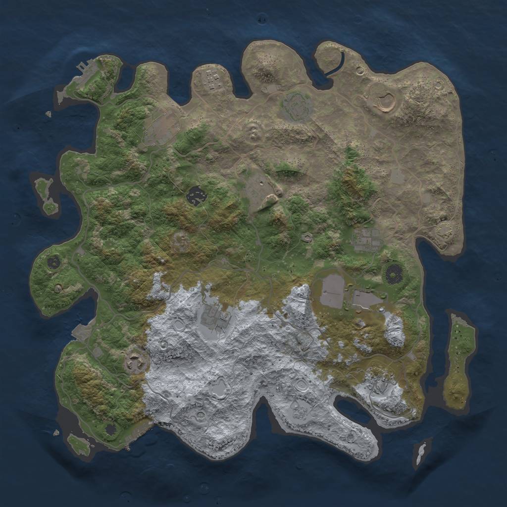 Rust Map: Procedural Map, Size: 4000, Seed: 786310594, 19 Monuments
