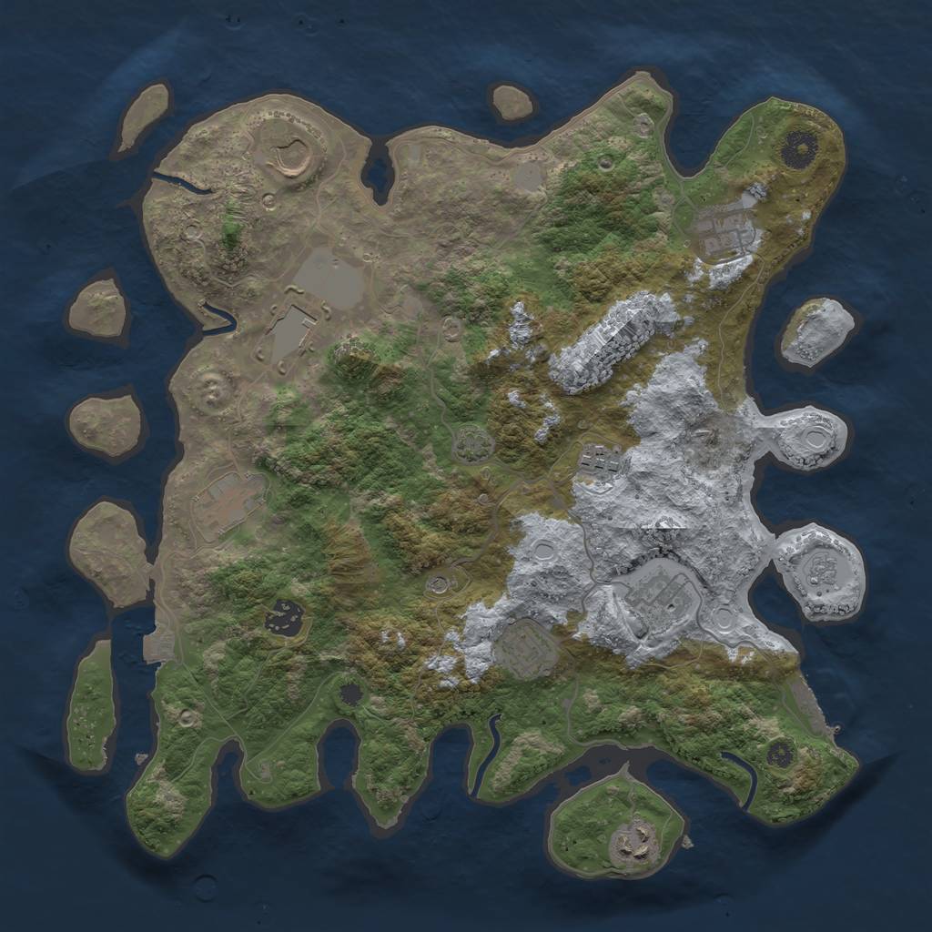 Rust Map: Procedural Map, Size: 3700, Seed: 1687431332, 16 Monuments