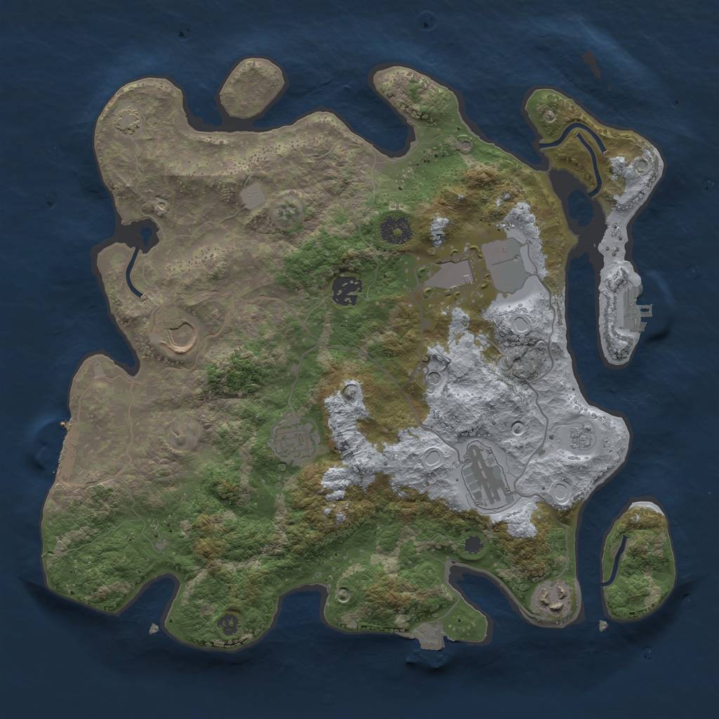 Rust Map: Procedural Map, Size: 3500, Seed: 1920179732, 14 Monuments