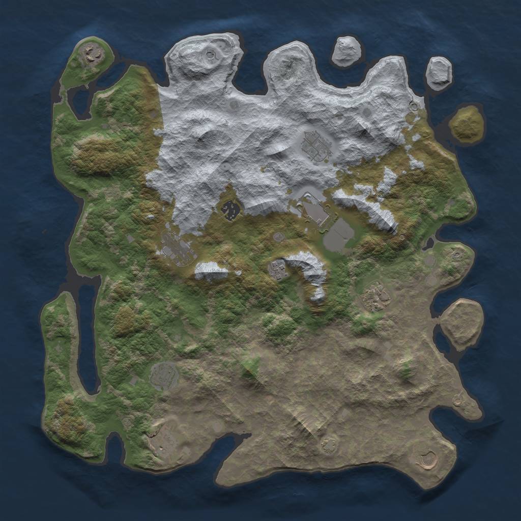 Rust Map: Barren, Size: 4250, Seed: 1591074650, 14 Monuments