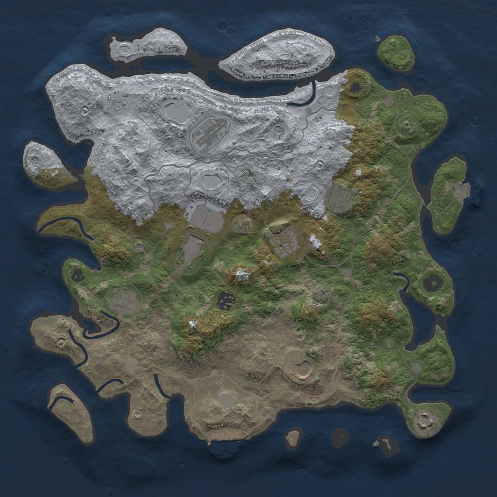 Rust Map: Procedural Map, Size: 4000, Seed: 20514462, 15 Monuments