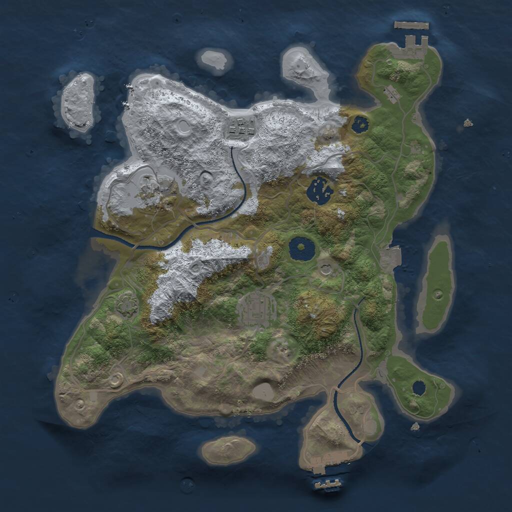 Rust Map: Procedural Map, Size: 3000, Seed: 8914, 9 Monuments