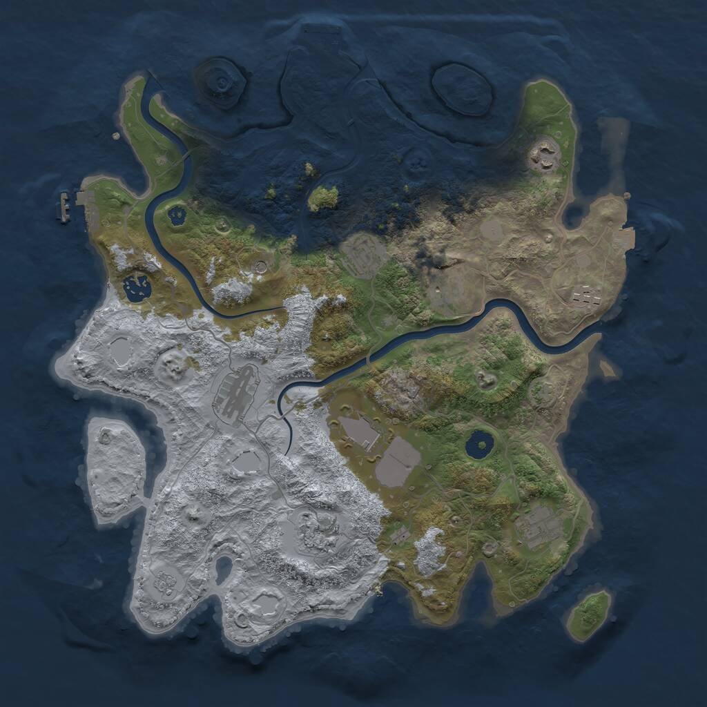 Rust Map: Procedural Map, Size: 3800, Seed: 80398403, 15 Monuments
