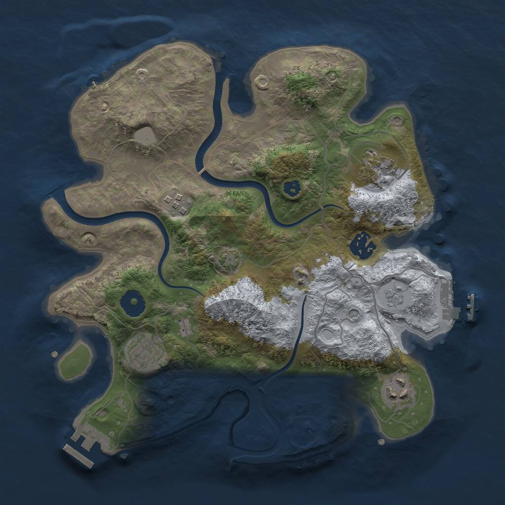 Rust Map: Procedural Map, Size: 3000, Seed: 873636, 11 Monuments