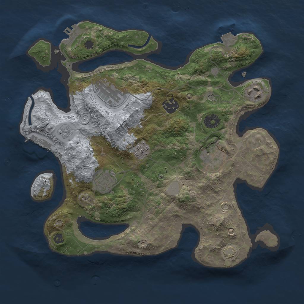 Rust Map: Procedural Map, Size: 3000, Seed: 23865, 14 Monuments
