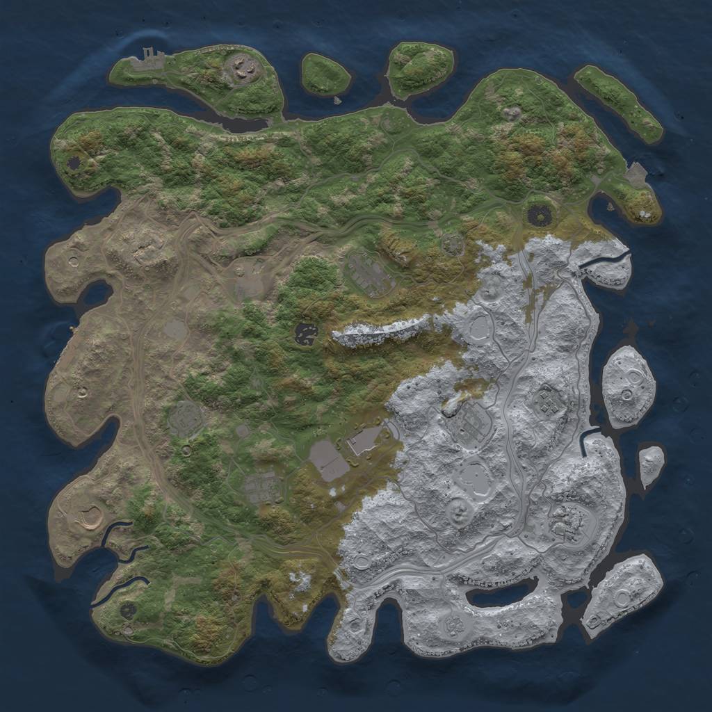 Rust Map: Procedural Map, Size: 4500, Seed: 1205520026, 19 Monuments