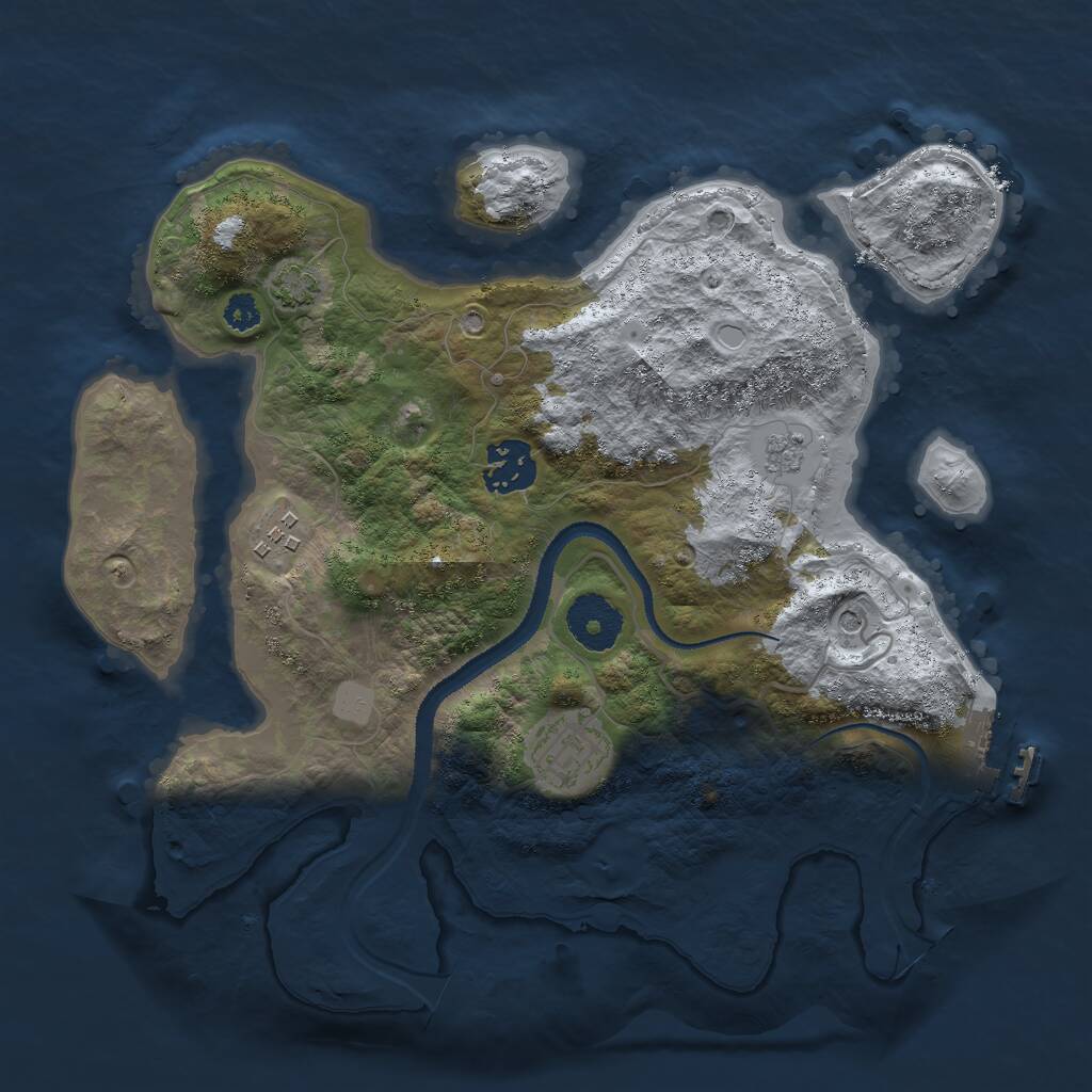 Rust Map: Procedural Map, Size: 3000, Seed: 7816, 8 Monuments