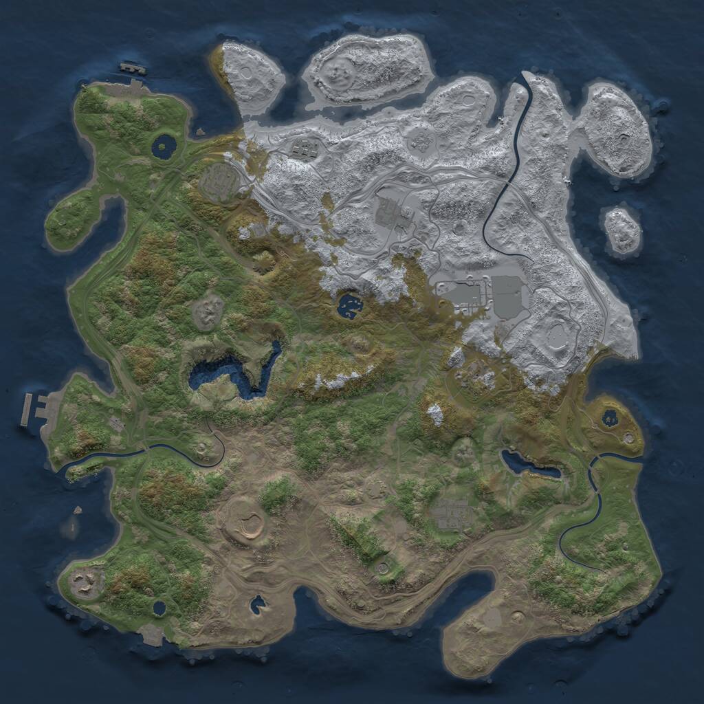 Rust Map: Procedural Map, Size: 4300, Seed: 2330884, 15 Monuments