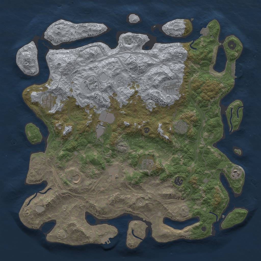 Rust Map: Procedural Map, Size: 4500, Seed: 634580486, 19 Monuments