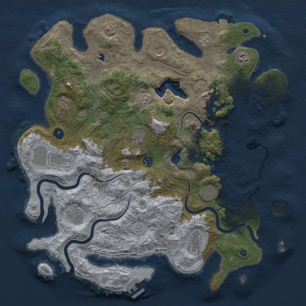 Rust Map: Procedural Map, Size: 4300, Seed: 2334, 17 Monuments