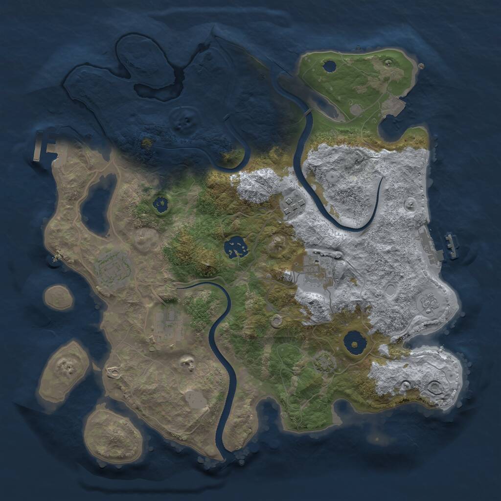Rust Map: Procedural Map, Size: 3300, Seed: 1330008461, 10 Monuments