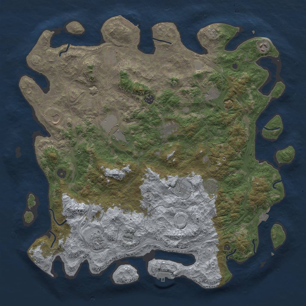 Rust Map: Procedural Map, Size: 4800, Seed: 767299171, 19 Monuments