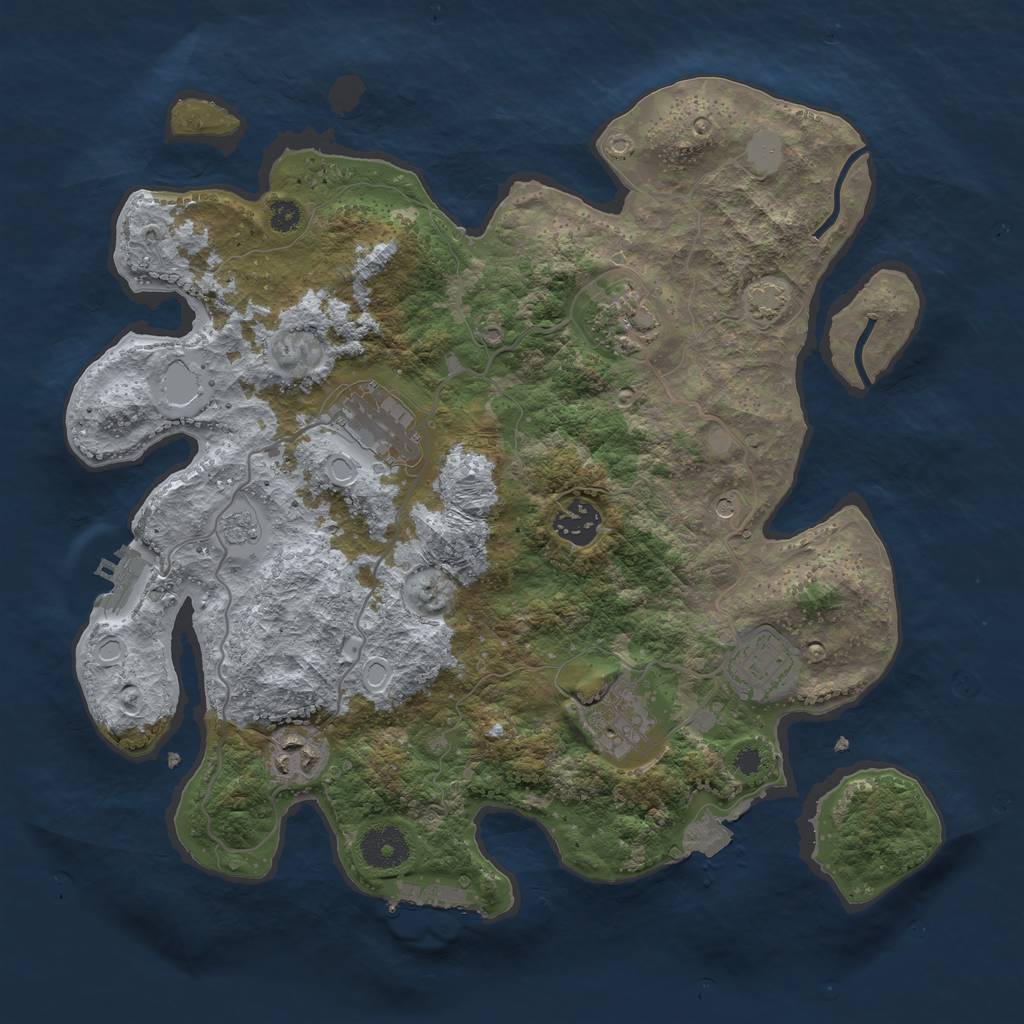 Rust Map: Procedural Map, Size: 3400, Seed: 86842327, 14 Monuments