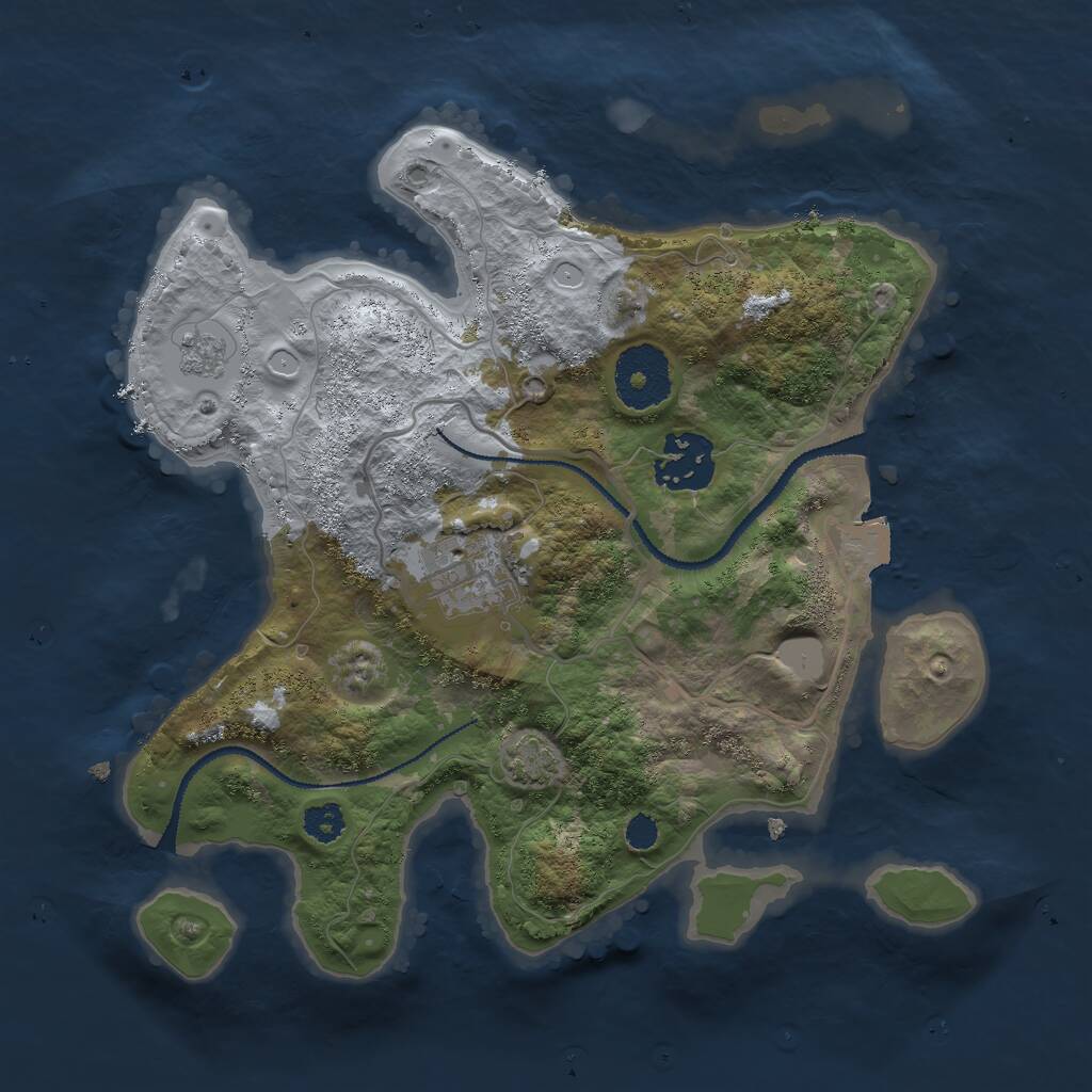 Rust Map: Procedural Map, Size: 2700, Seed: 19988945, 5 Monuments