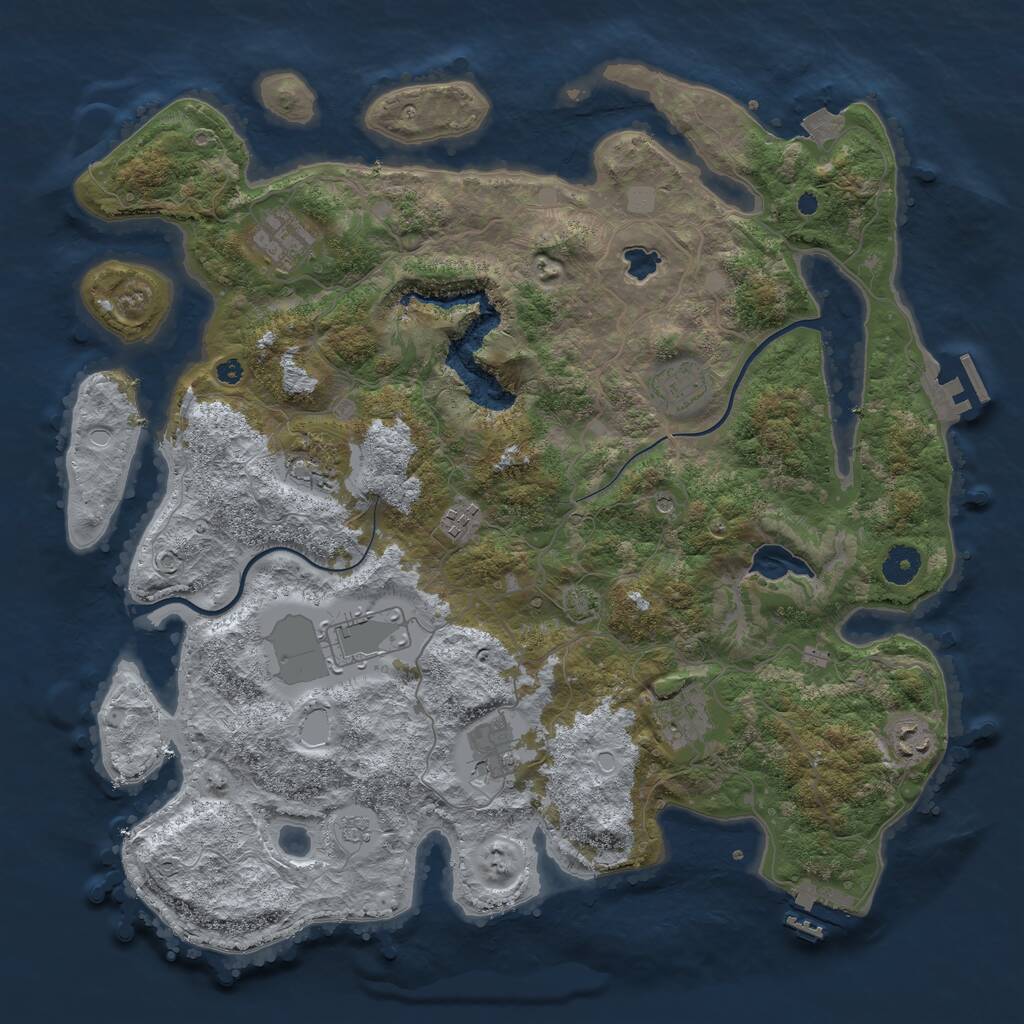 Rust Map: Procedural Map, Size: 4000, Seed: 1701, 14 Monuments