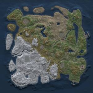 Thumbnail Rust Map: Procedural Map, Size: 4000, Seed: 1701, 14 Monuments