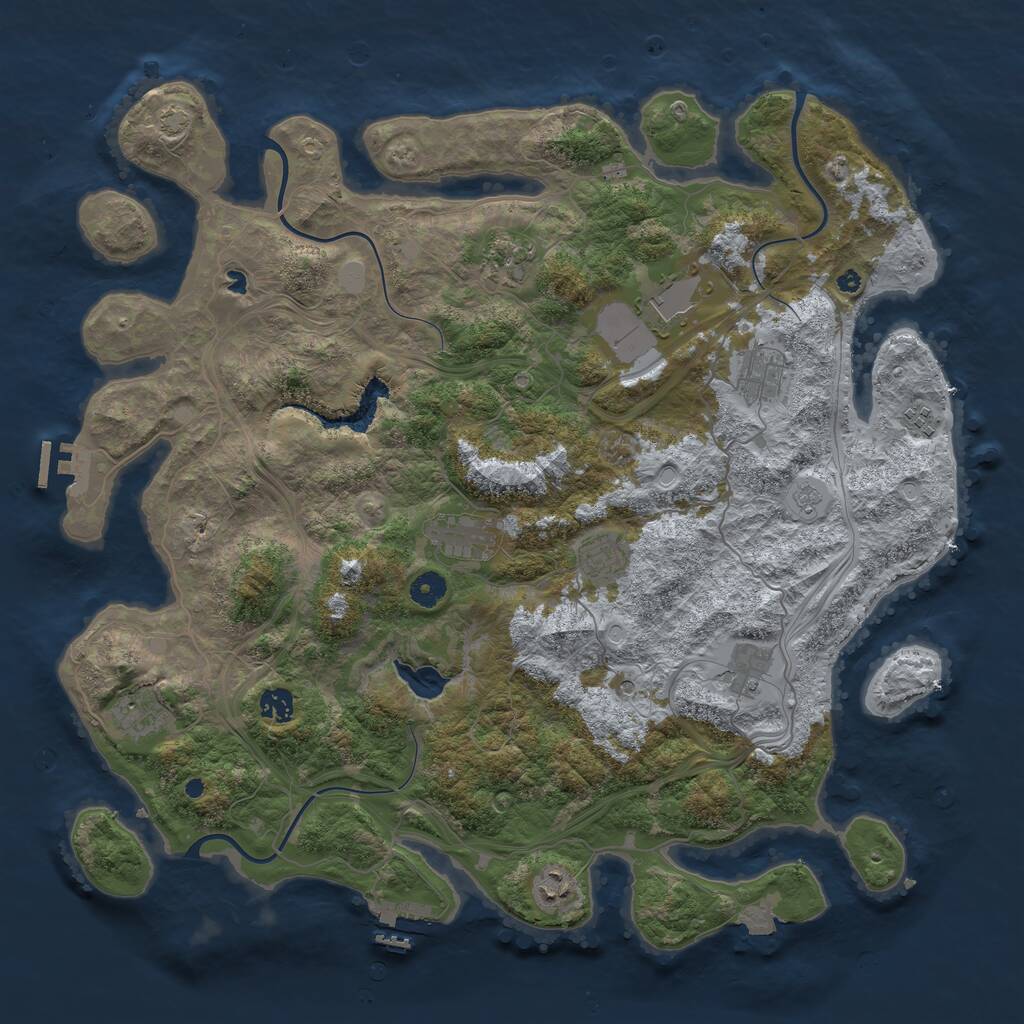Rust Map: Procedural Map, Size: 4400, Seed: 3232025, 16 Monuments