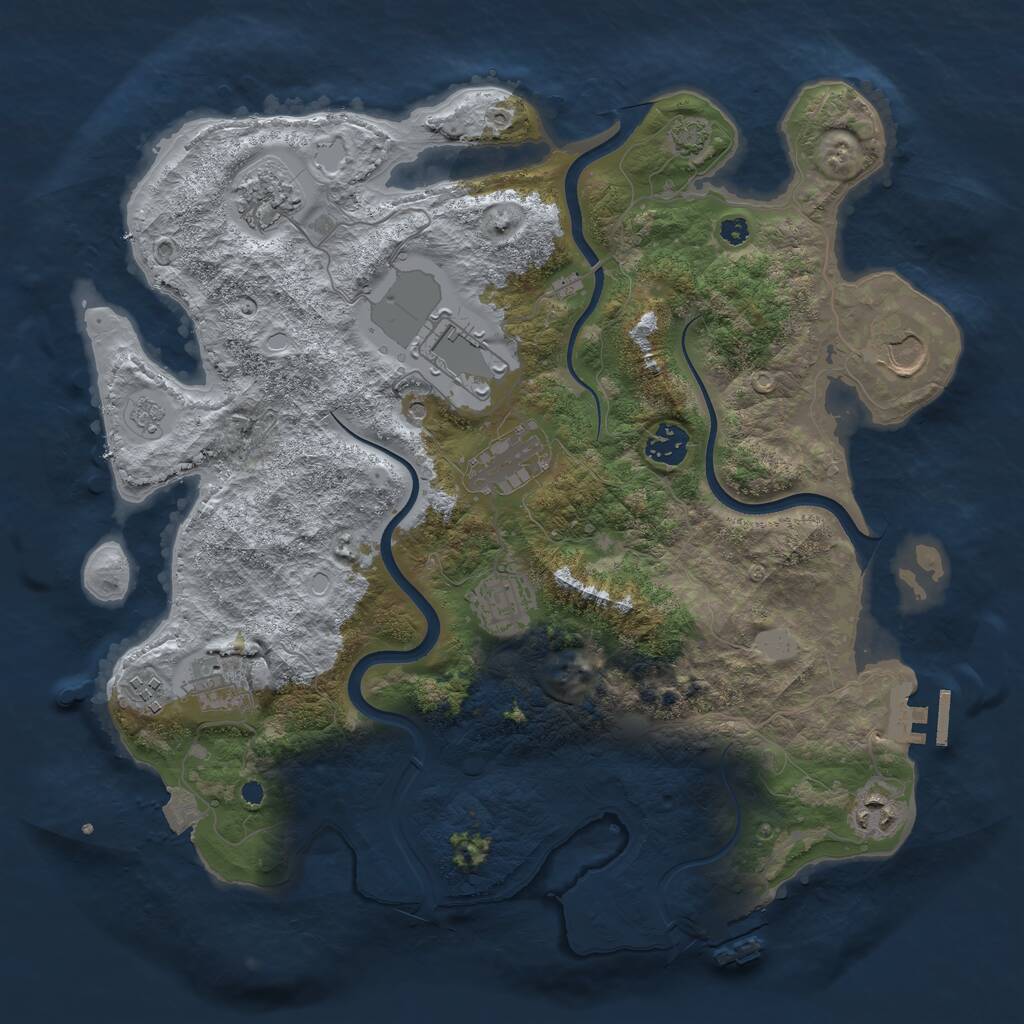 Rust Map: Procedural Map, Size: 3700, Seed: 396378, 15 Monuments