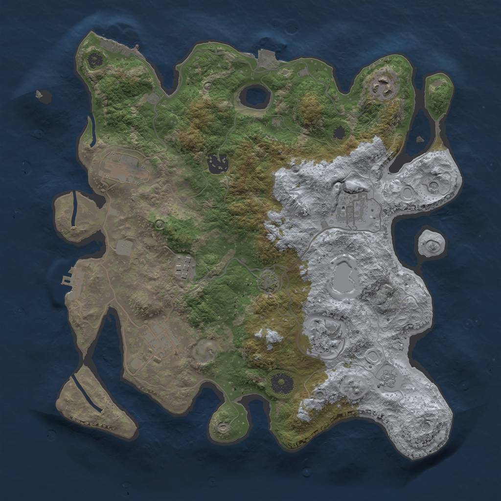 Rust Map: Procedural Map, Size: 3400, Seed: 48359886, 15 Monuments