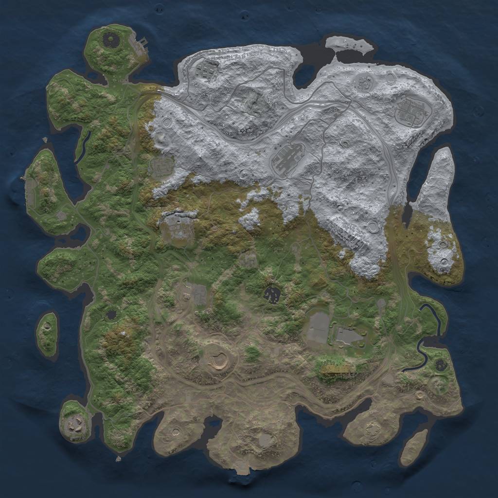 Rust Map: Procedural Map, Size: 4400, Seed: 50373795, 18 Monuments