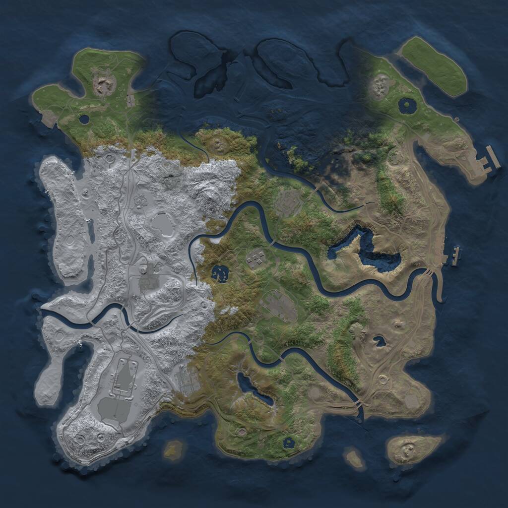 Rust Map: Procedural Map, Size: 4250, Seed: 470238292, 15 Monuments