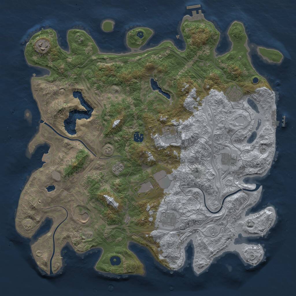 Rust Map: Procedural Map, Size: 4250, Seed: 83110852, 15 Monuments