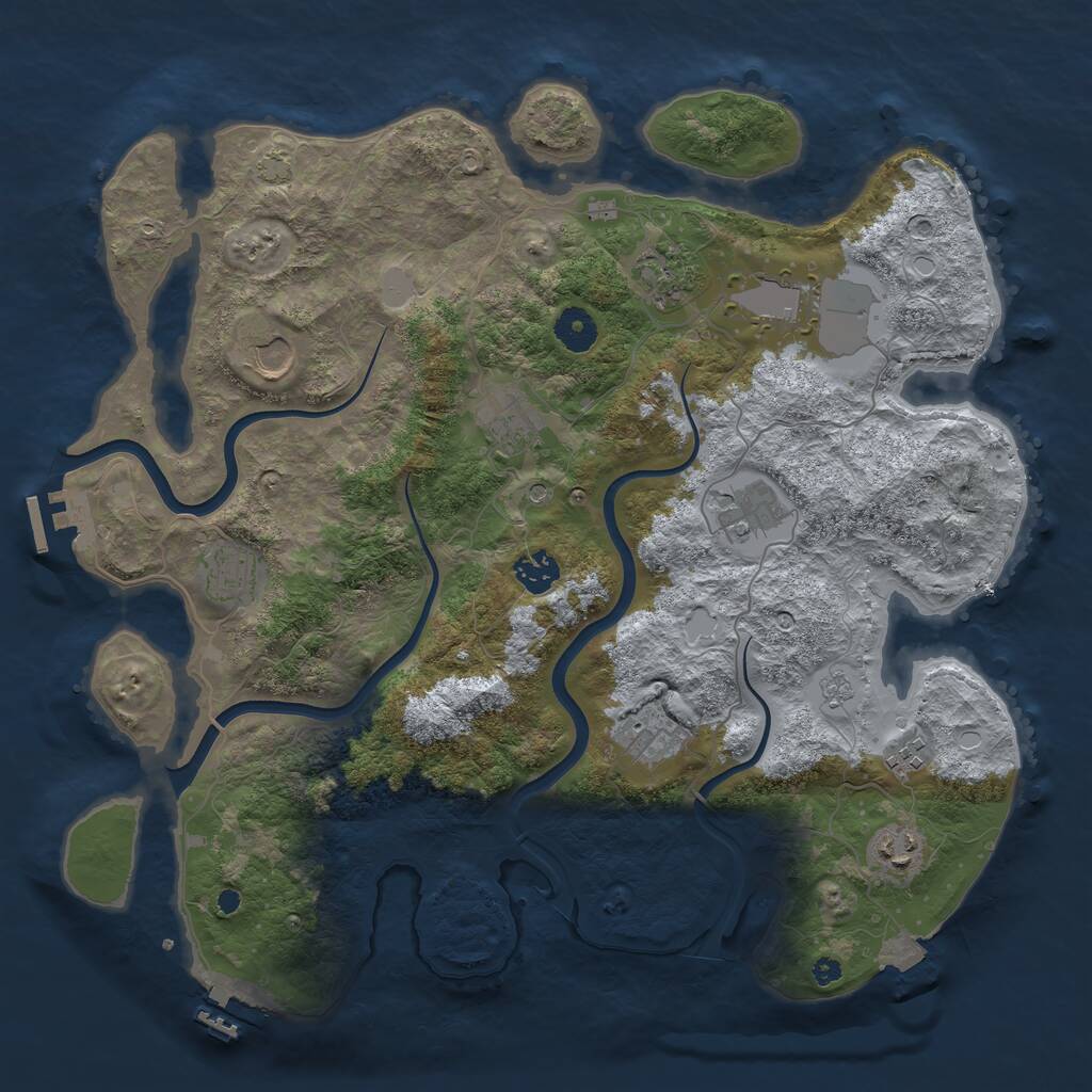 Rust Map: Procedural Map, Size: 3850, Seed: 78456006, 16 Monuments