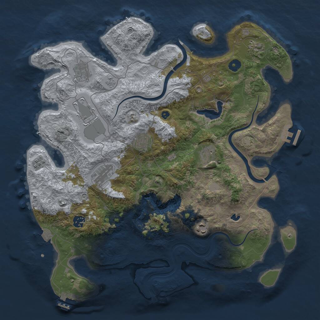 Rust Map: Procedural Map, Size: 4000, Seed: 91710147, 15 Monuments