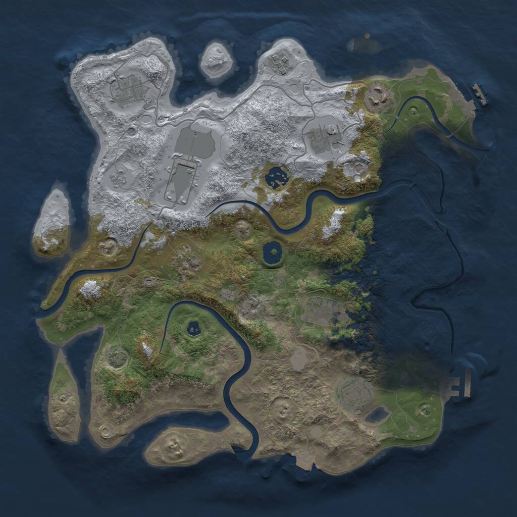 Rust Map: Procedural Map, Size: 3600, Seed: 97527051, 15 Monuments
