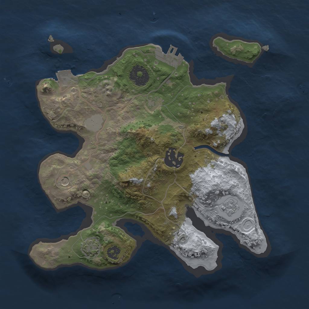 Rust Map: Procedural Map, Size: 2324, Seed: 24561, 8 Monuments