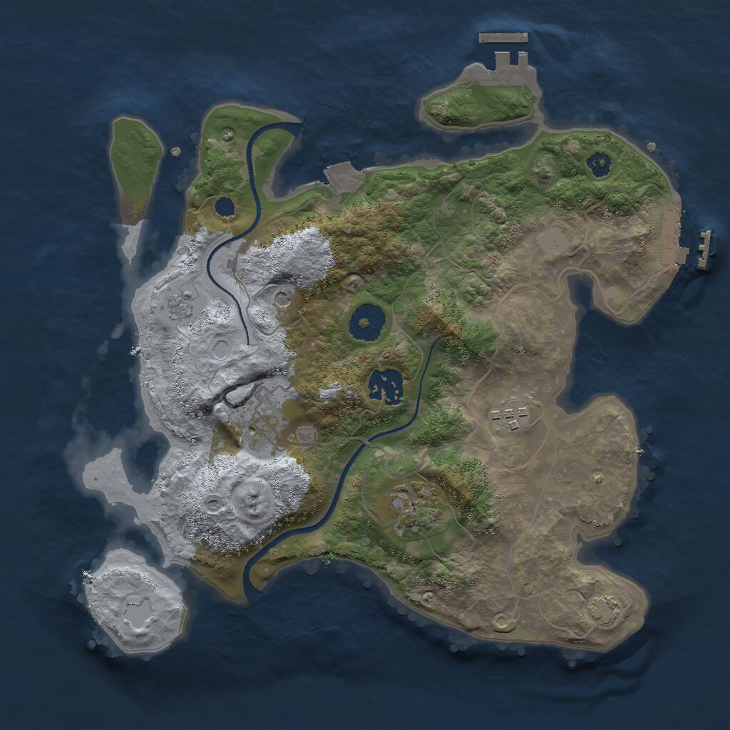 Rust Map: Procedural Map, Size: 3000, Seed: 7108526, 10 Monuments
