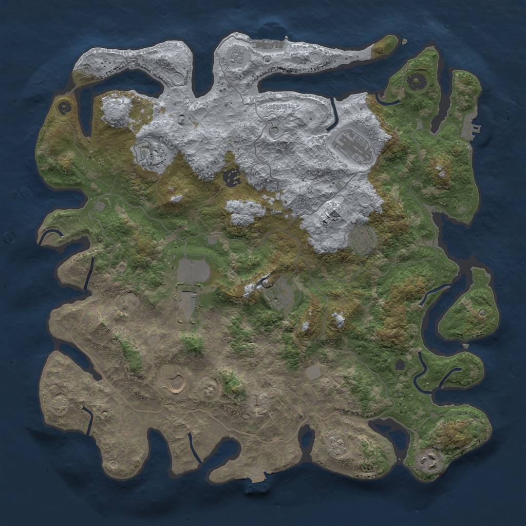 Rust Map: Procedural Map, Size: 4200, Seed: 258131931, 17 Monuments