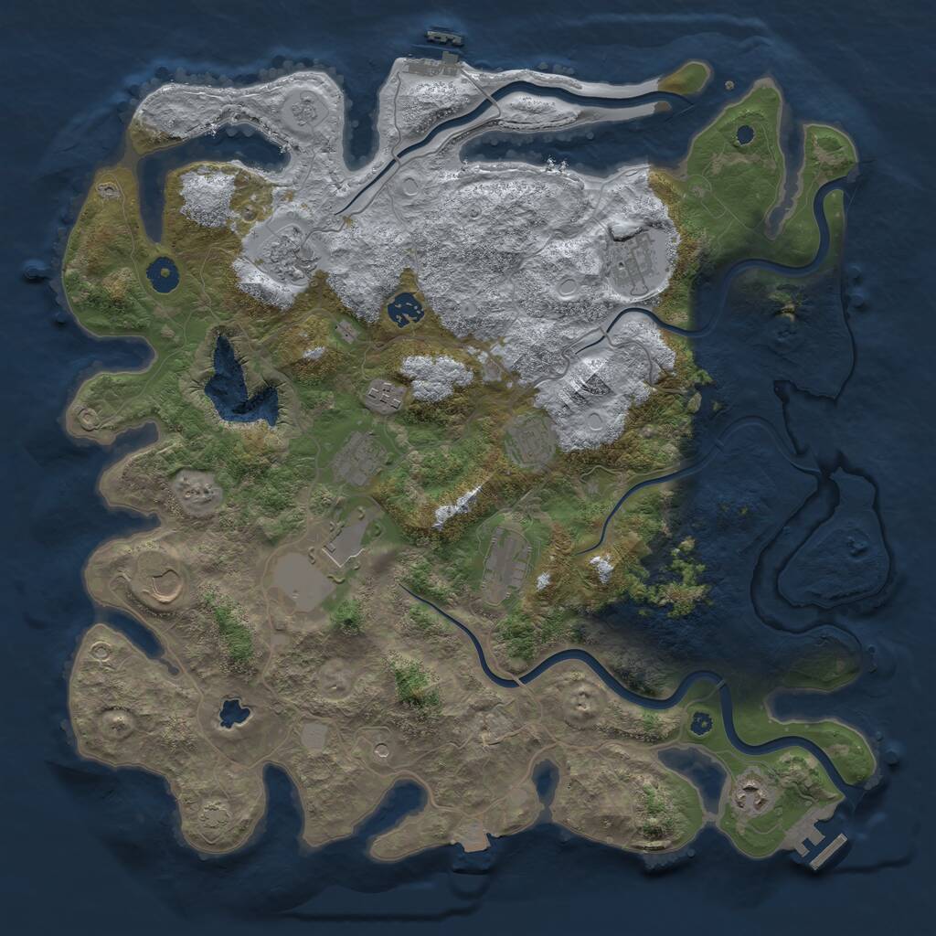 Rust Map: Procedural Map, Size: 4200, Seed: 258131931, 16 Monuments