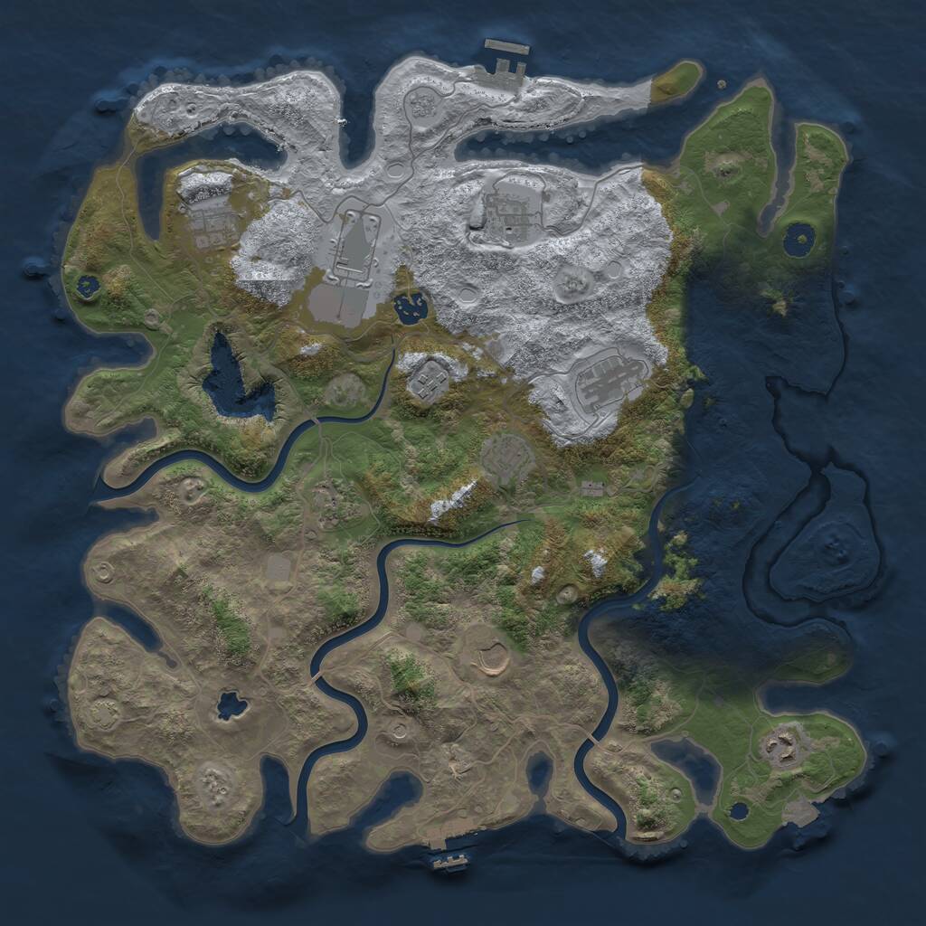 Rust Map: Procedural Map, Size: 4200, Seed: 258131931, 16 Monuments