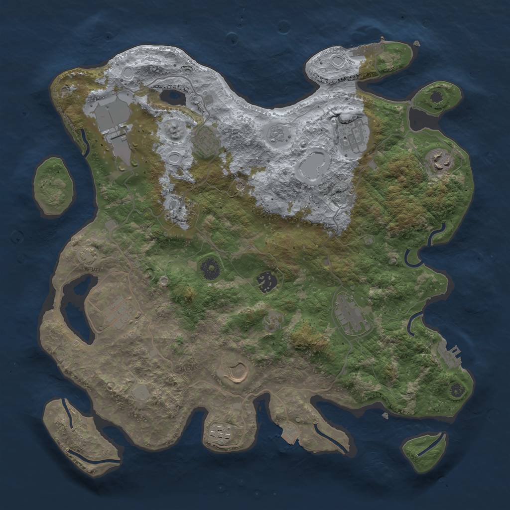 Rust Map: Procedural Map, Size: 3800, Seed: 123367187, 18 Monuments