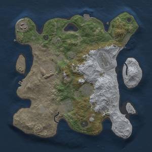 Thumbnail Rust Map: Procedural Map, Size: 3000, Seed: 2100551427, 13 Monuments