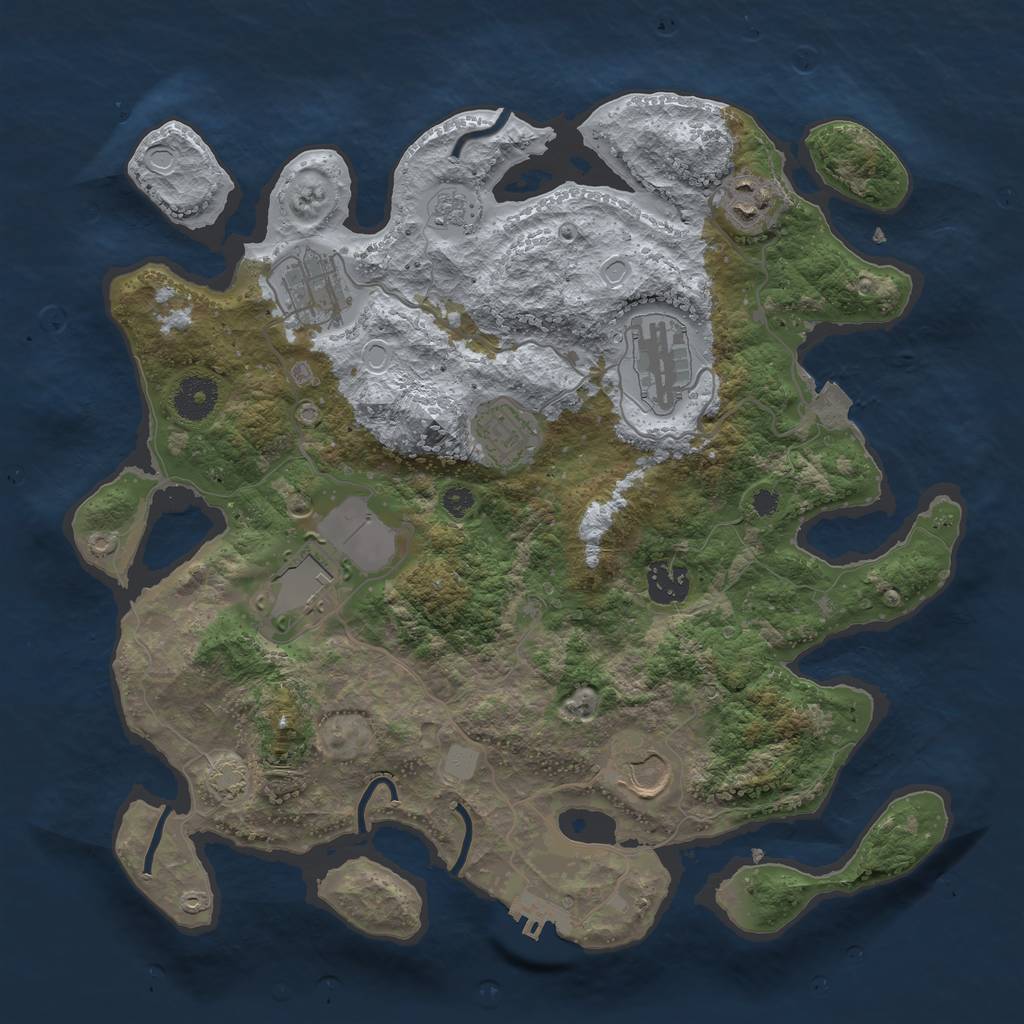 Rust Map: Procedural Map, Size: 3500, Seed: 4190967, 13 Monuments