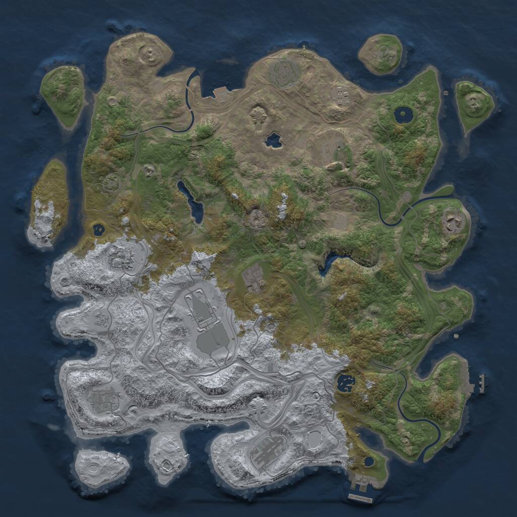 Rust Map: Procedural Map, Size: 4300, Seed: 52861141, 16 Monuments
