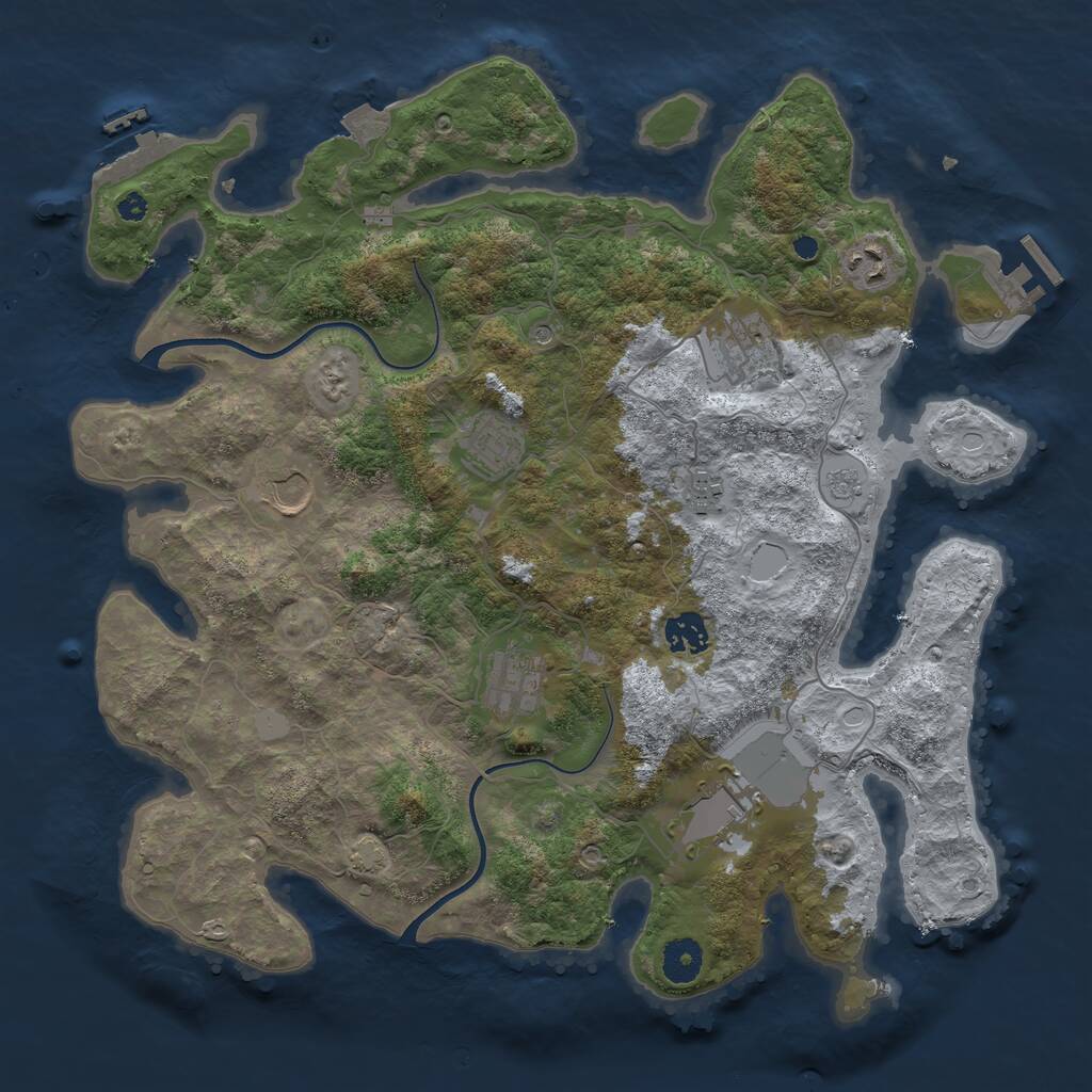Rust Map: Procedural Map, Size: 3800, Seed: 40232319, 14 Monuments