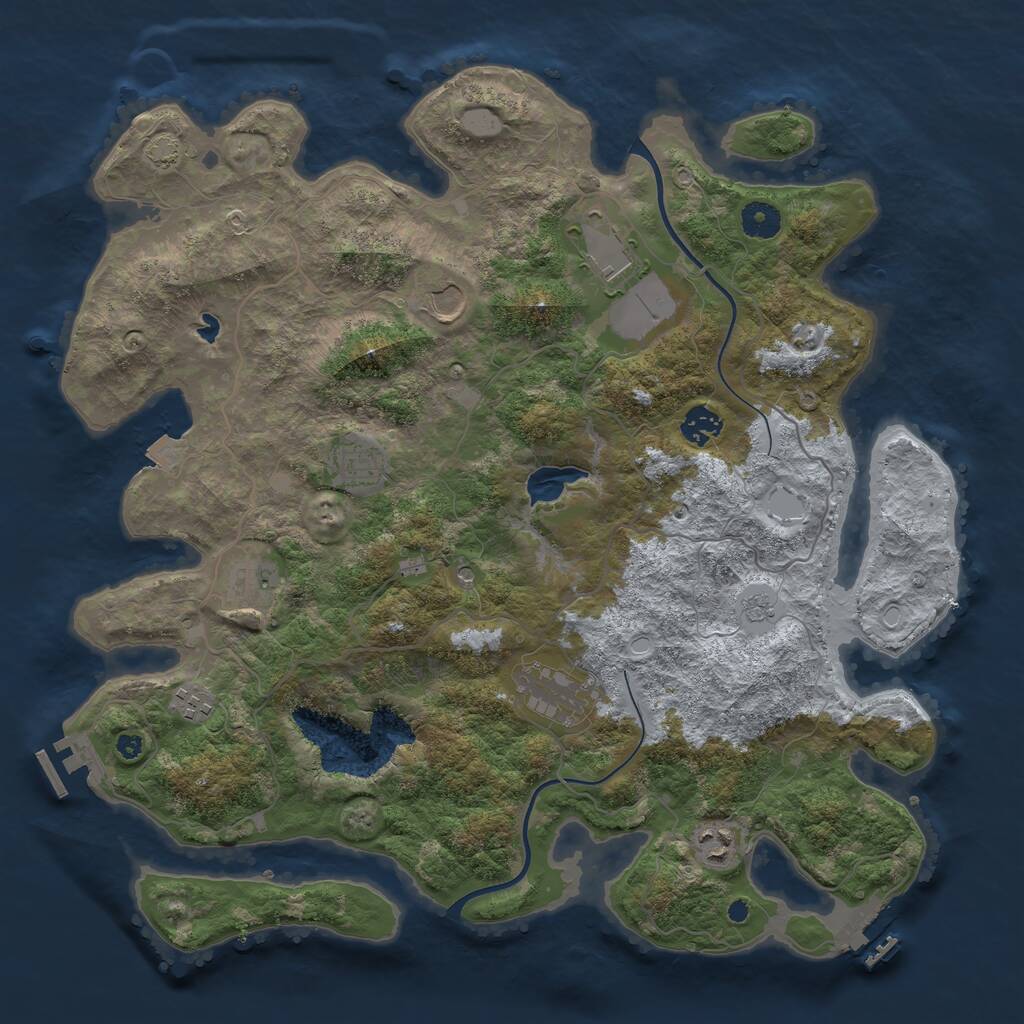 Rust Map: Procedural Map, Size: 4000, Seed: 682034, 14 Monuments