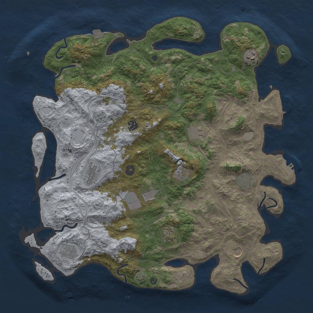 Rust Map: Procedural Map, Size: 4500, Seed: 7108526, 19 Monuments