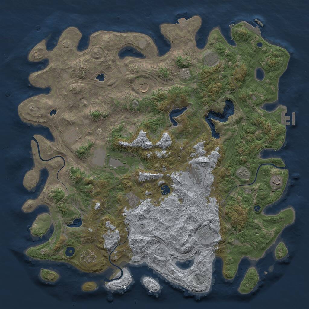 Rust Map: Procedural Map, Size: 4800, Seed: 1735584078, 17 Monuments