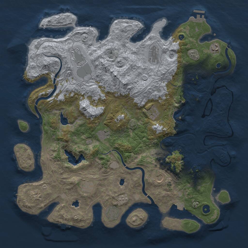 Rust Map: Procedural Map, Size: 4500, Seed: 525078202, 15 Monuments