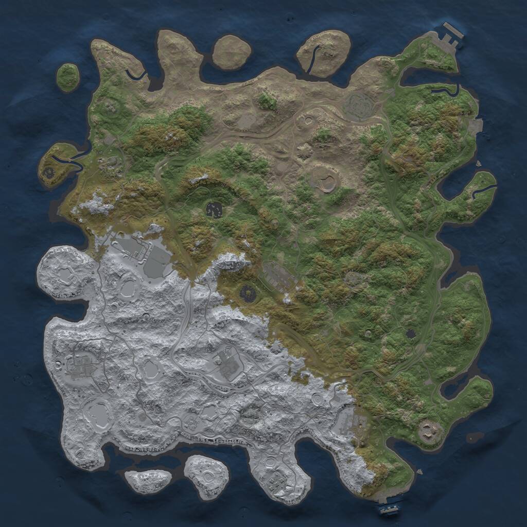 Rust Map: Procedural Map, Size: 4600, Seed: 31337, 17 Monuments