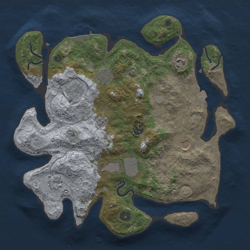 Rust Map: Procedural Map, Size: 3500, Seed: 449525432, 14 Monuments